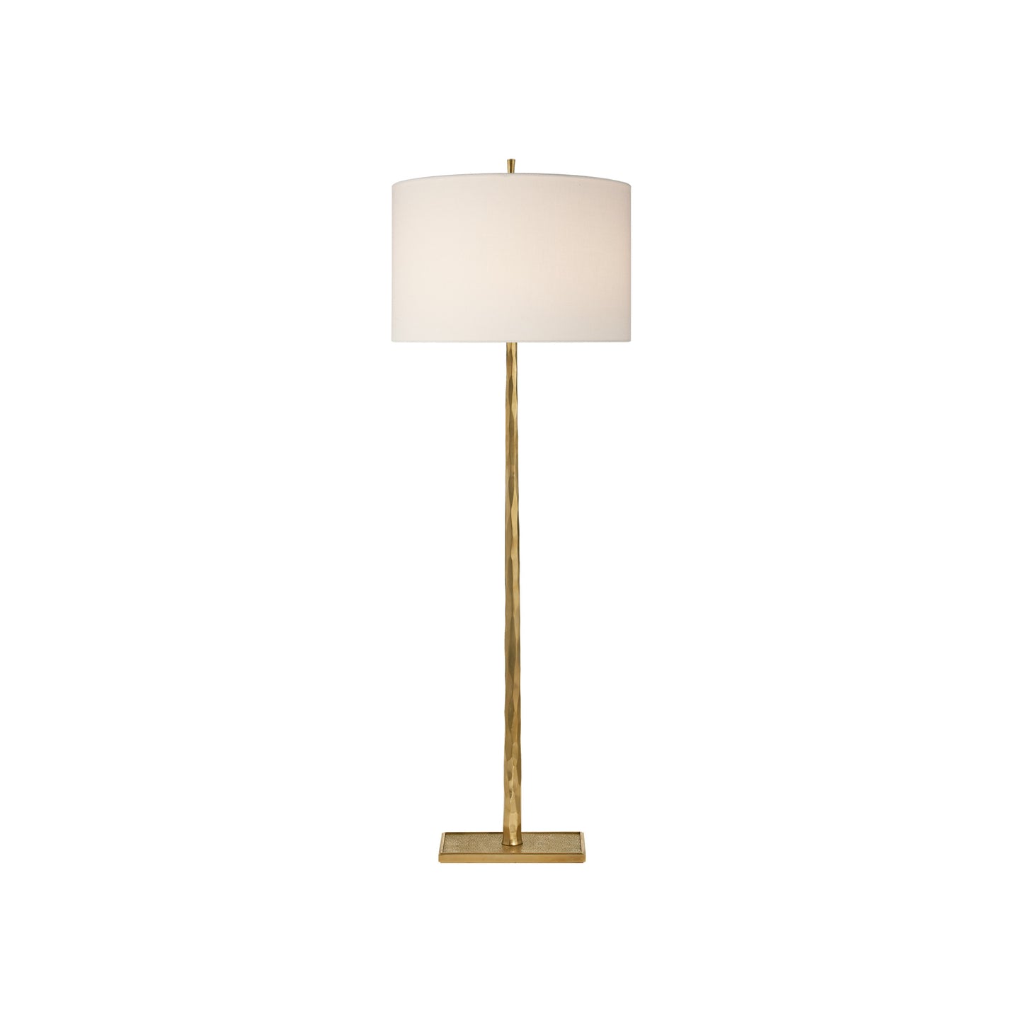 Lyric Branch Floor Lamp in Soft Brass with Linen Shade