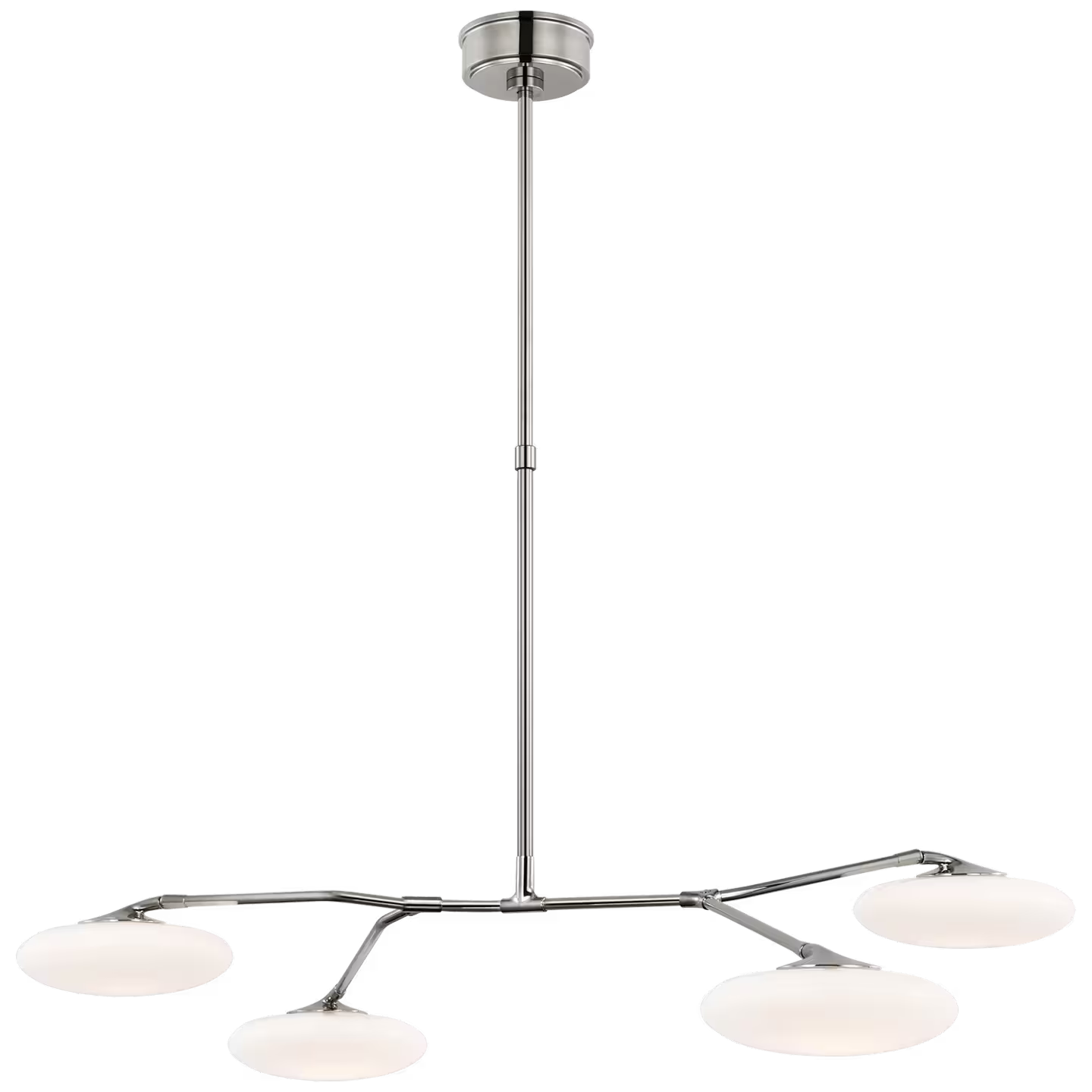 Brindille Large Four Light Chandelier with White Glass
