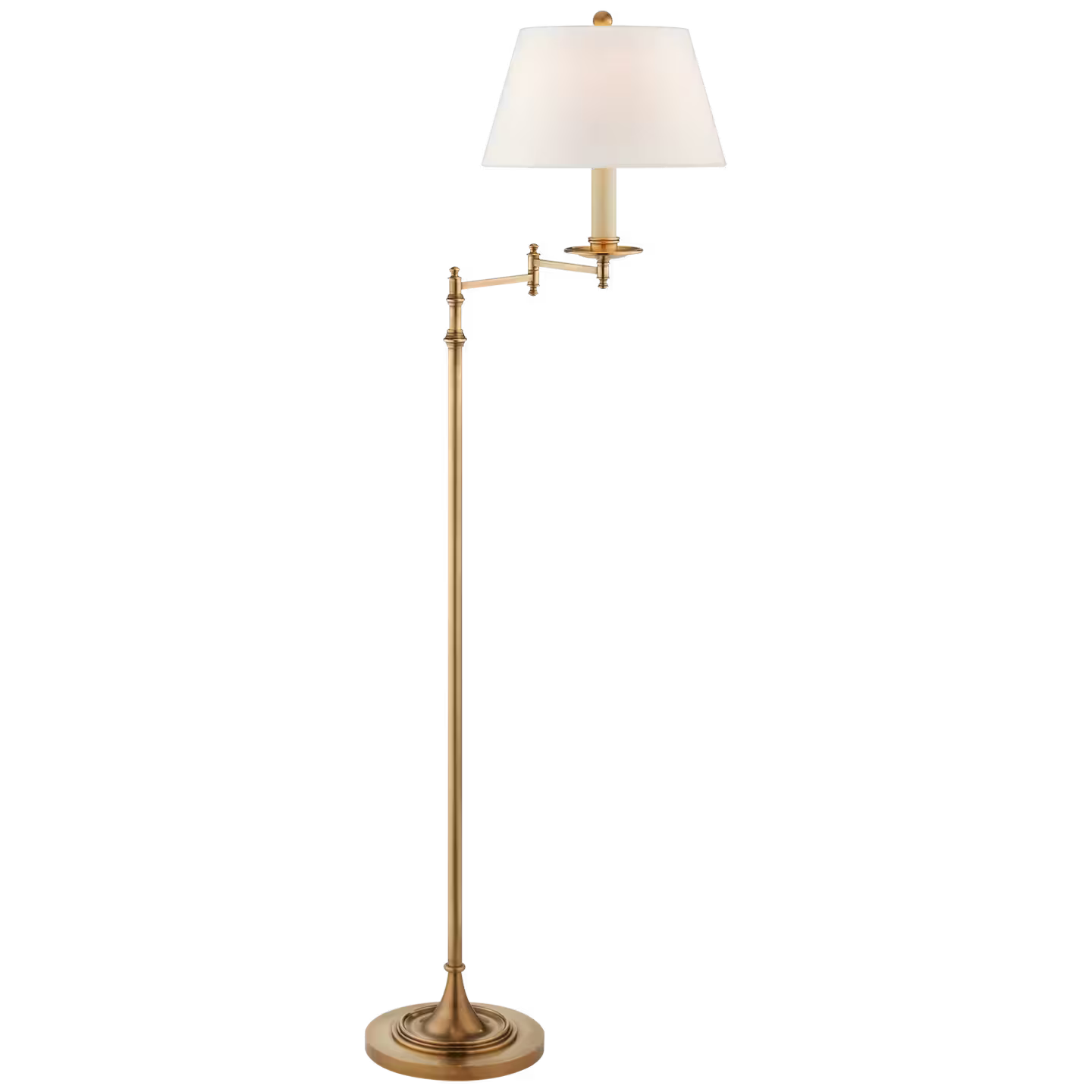 Dorchester Swing Arm Floor Lamp in Antique-Burnished Brass