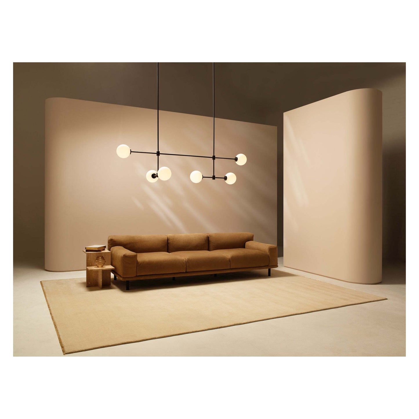 Trevi Multi-Arm 6 Pendant with Matt Opal Glass Shade
