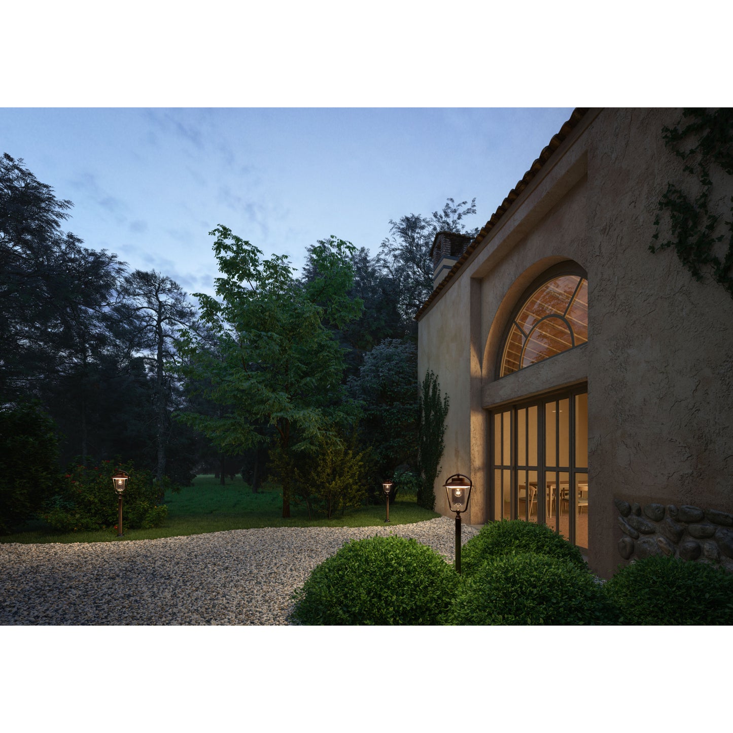 Calmaggiore Outdoor Garden Light in Brass with Transparent Glass