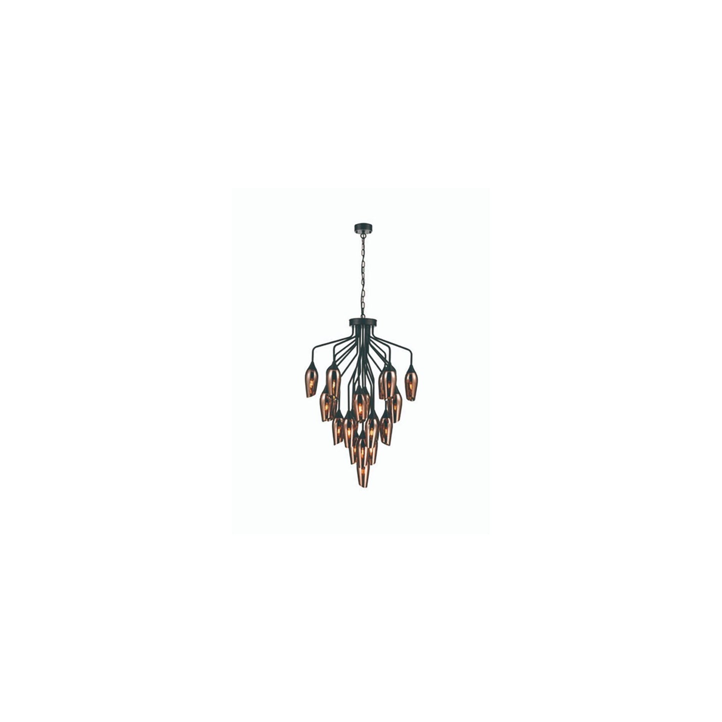 Fade 22-Light Pendant Chandelier in Matt Black