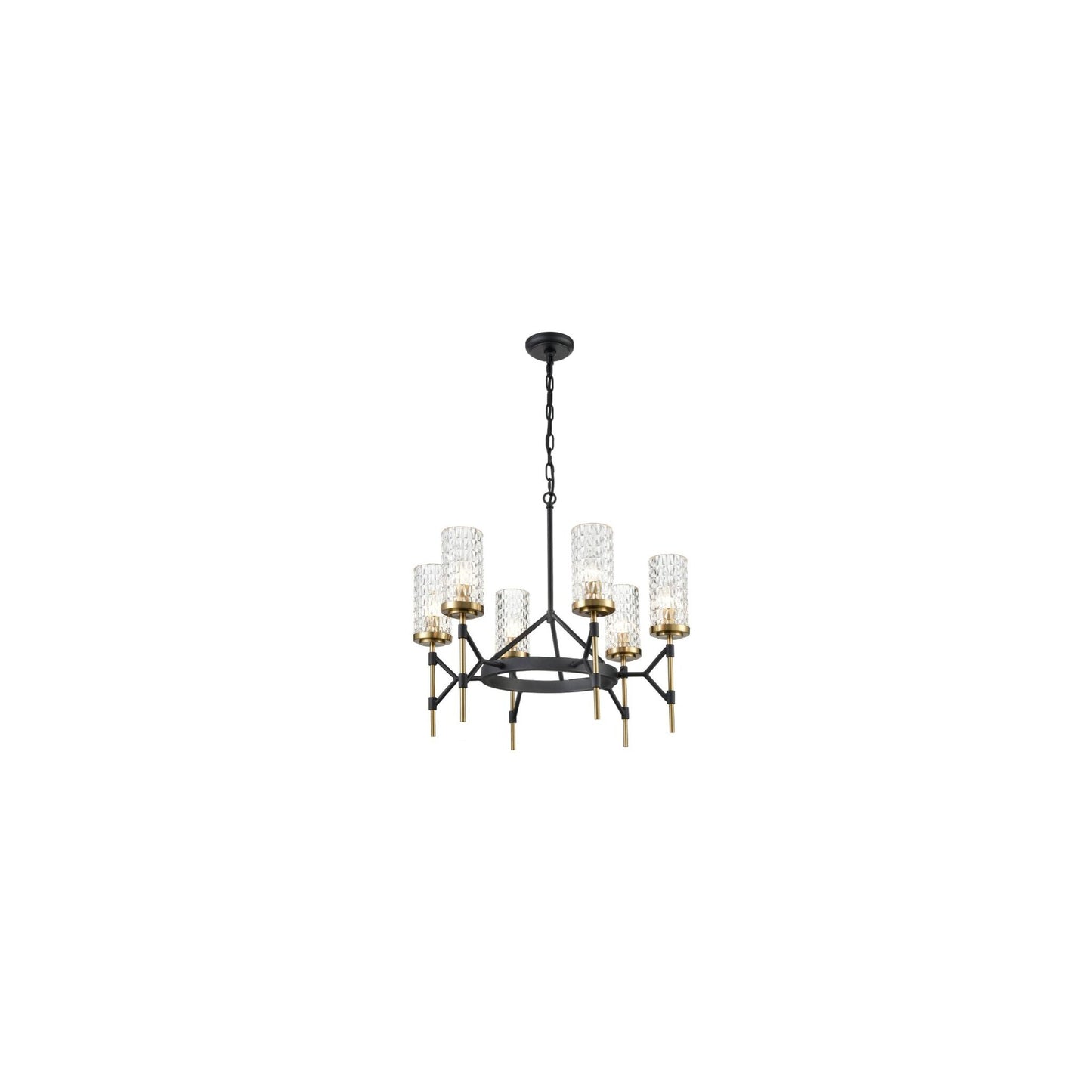 Eadon 6-Light Chandelier in Black & Gold