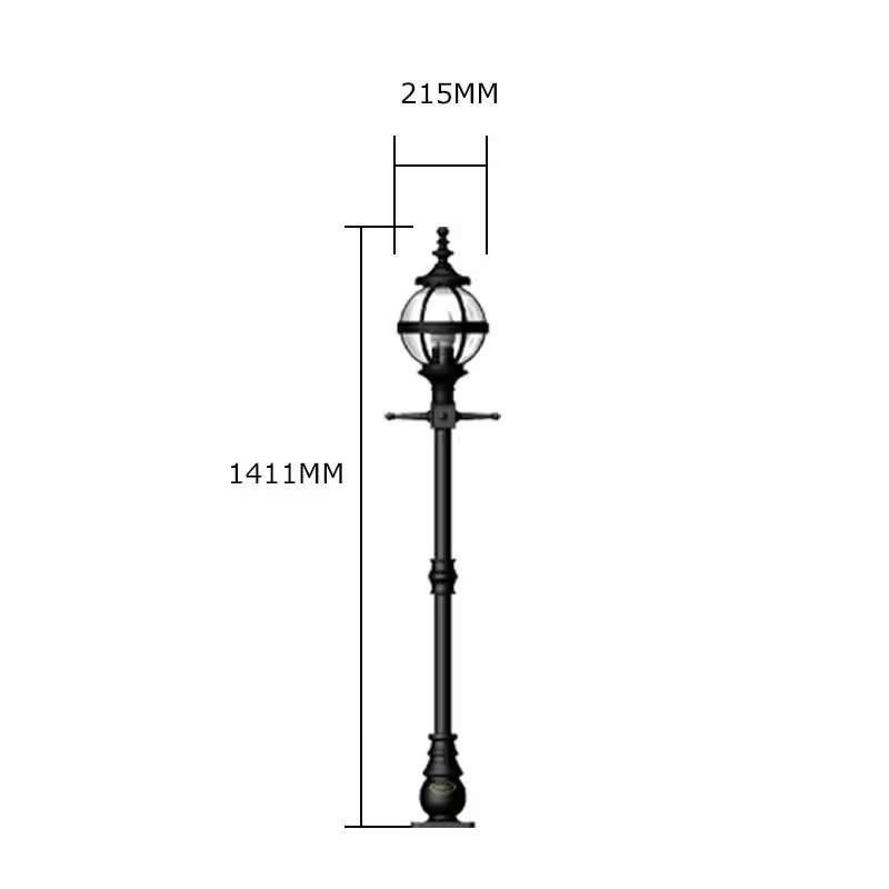 Victorian Globe Lamp Post In Cast Iron 1.4M