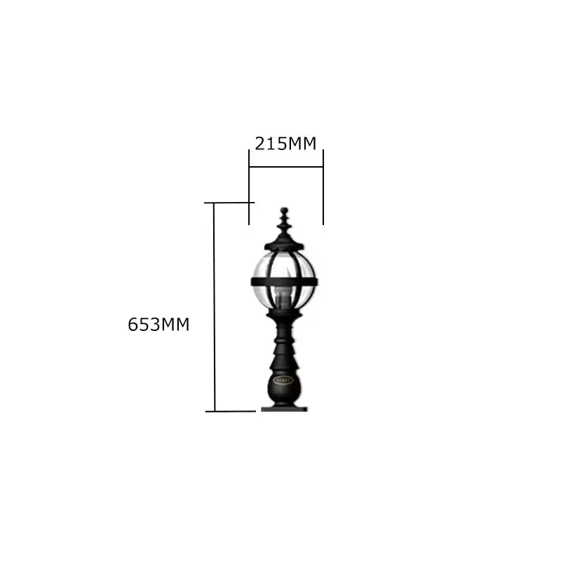 Victorian Globe Pedestal Light In Cast Iron 0.65M