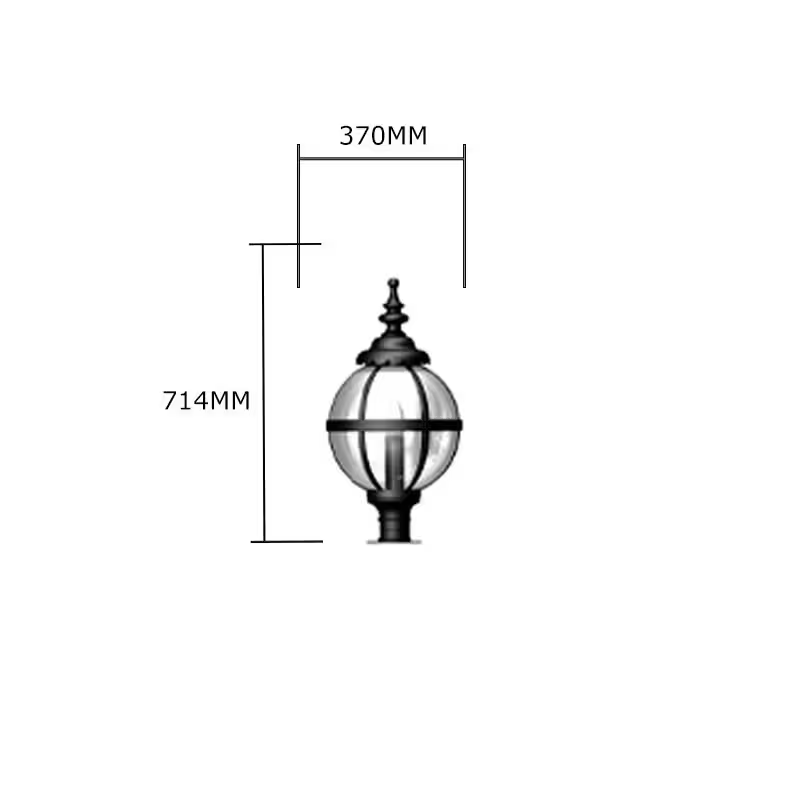 Victorian Globe Pier Light In Cast Iron For Narrow Pier Caps 0.71M