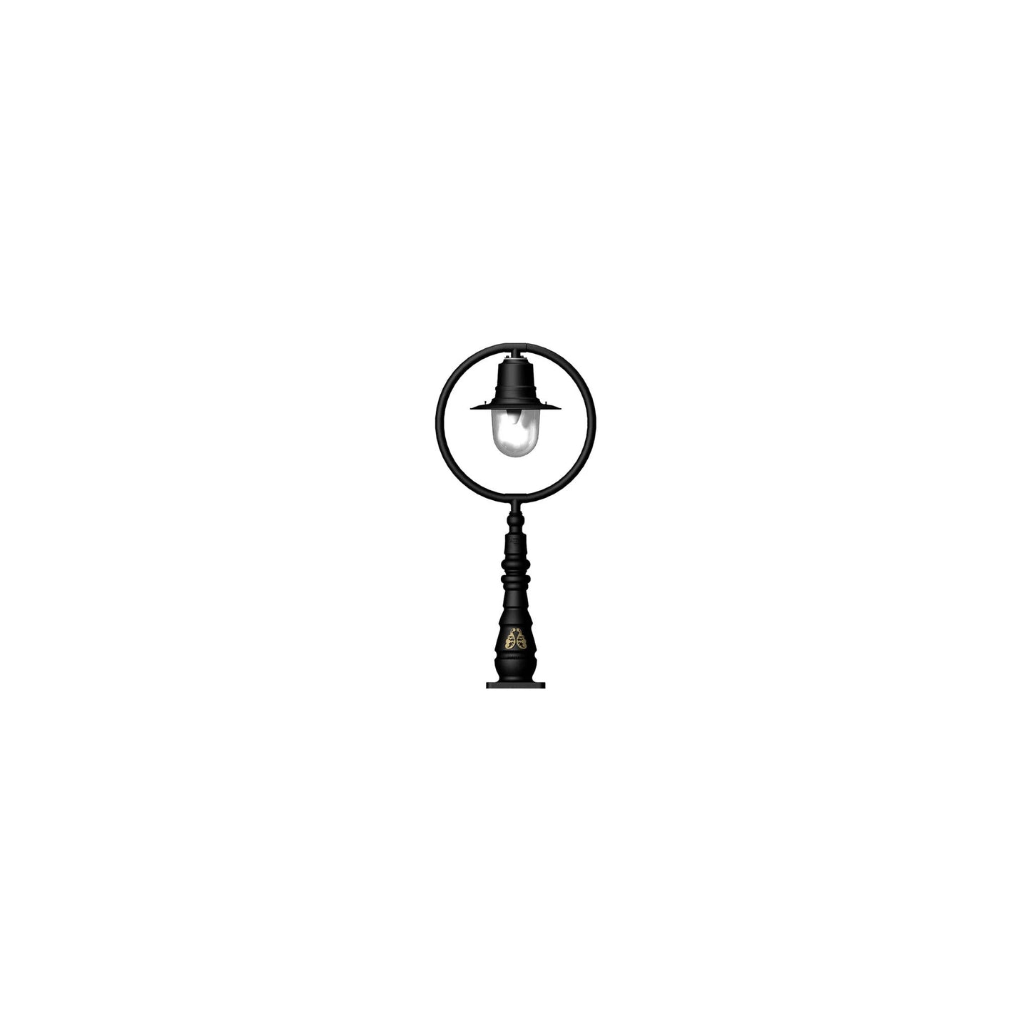 Classic railway style pedestal light in cast iron and steel 1.21m