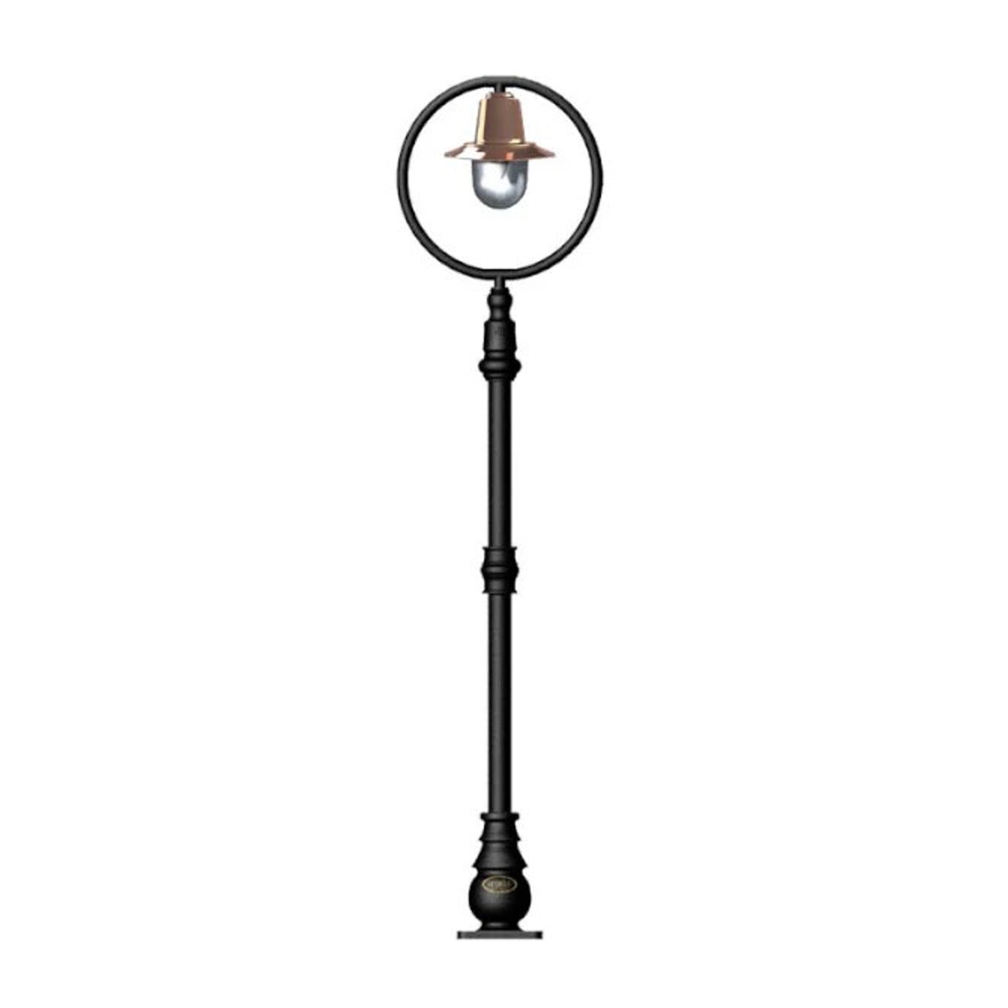 Classic railway style lamp post in cast iron and steel 1.49m