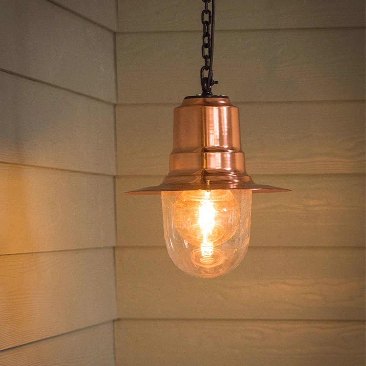 Classic railway style hanging light with chain 0.33m