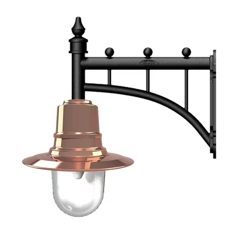 Classic Railway Style Wall Light In Cast Iron And Steel 0.62M