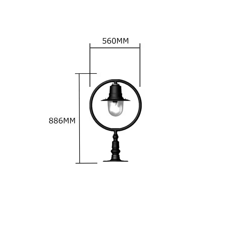 Classic Railway Style Pier Light For Flat Pier Caps 0.89M