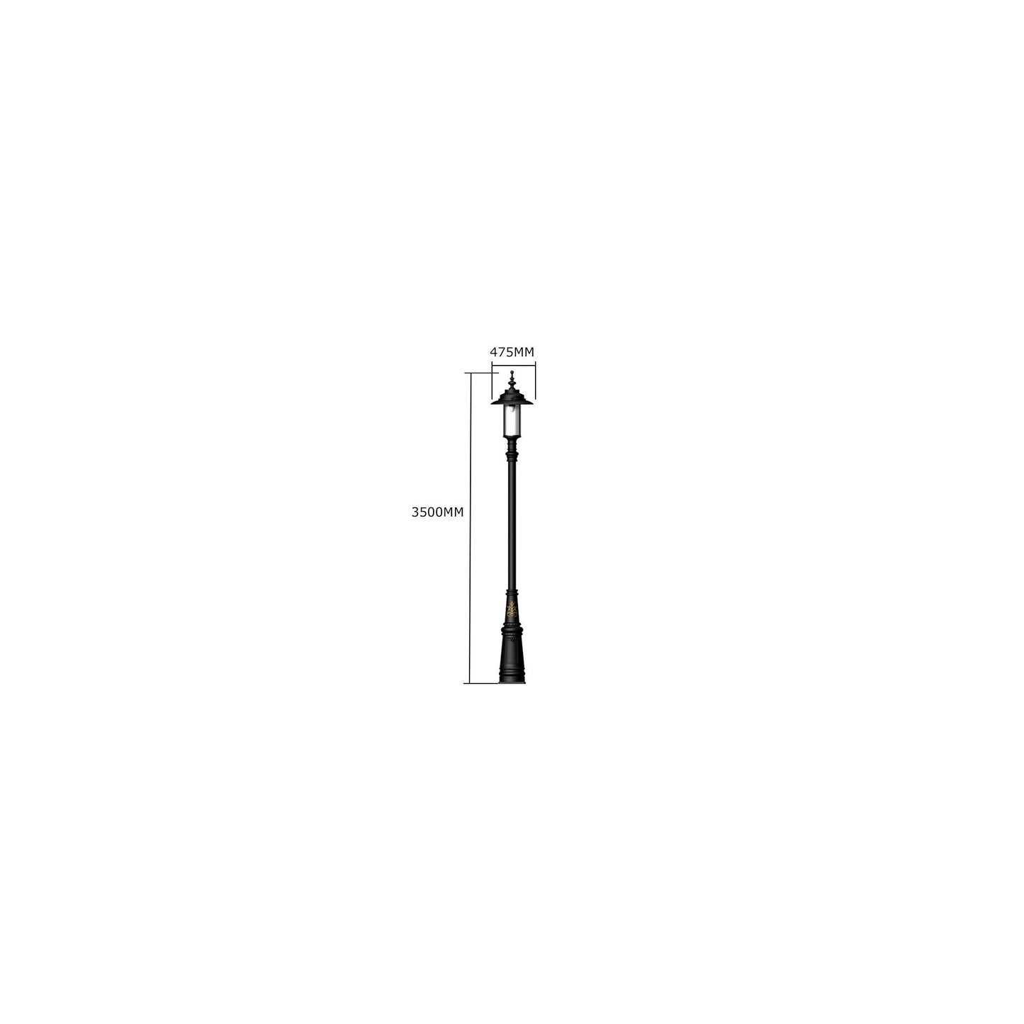 Georgian style lamp post in cast iron and steel 3.5m