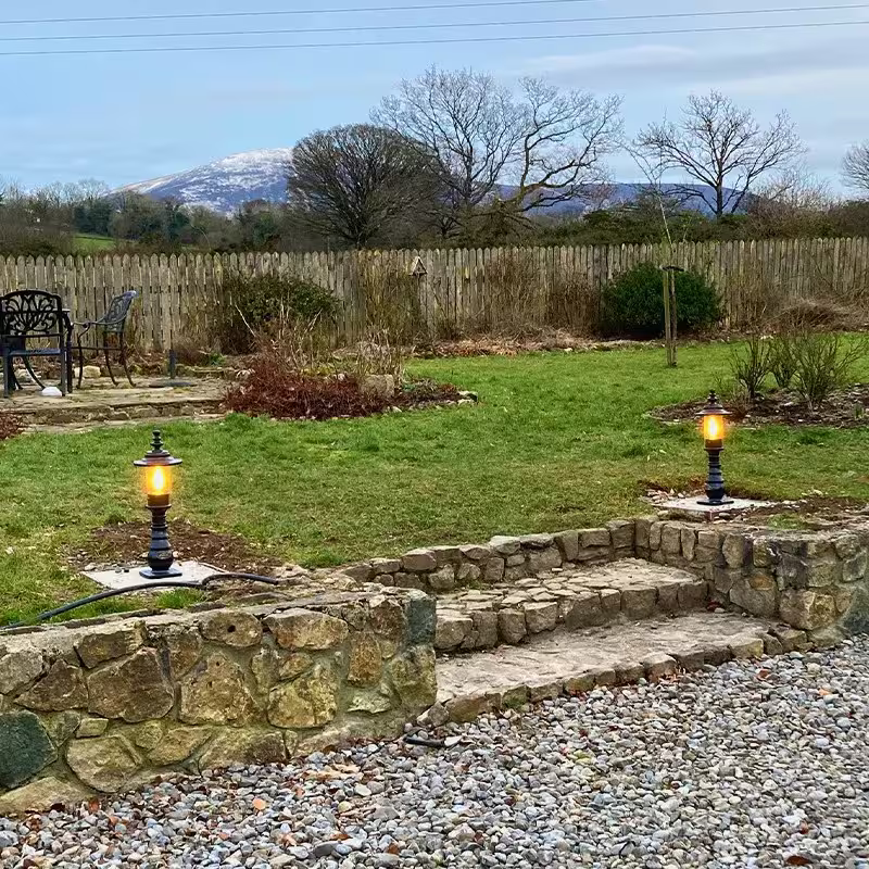 Georgian Style Pedestal Light In Cast Iron And Steel 0.62M
