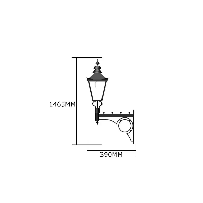 Large Victorian Traditional In Steel Wall Light 1.47M