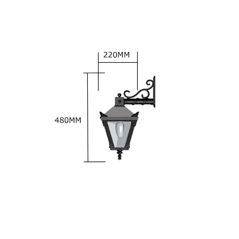 Victorian Traditional Cast Iron Downturned Wall Light 0.48M