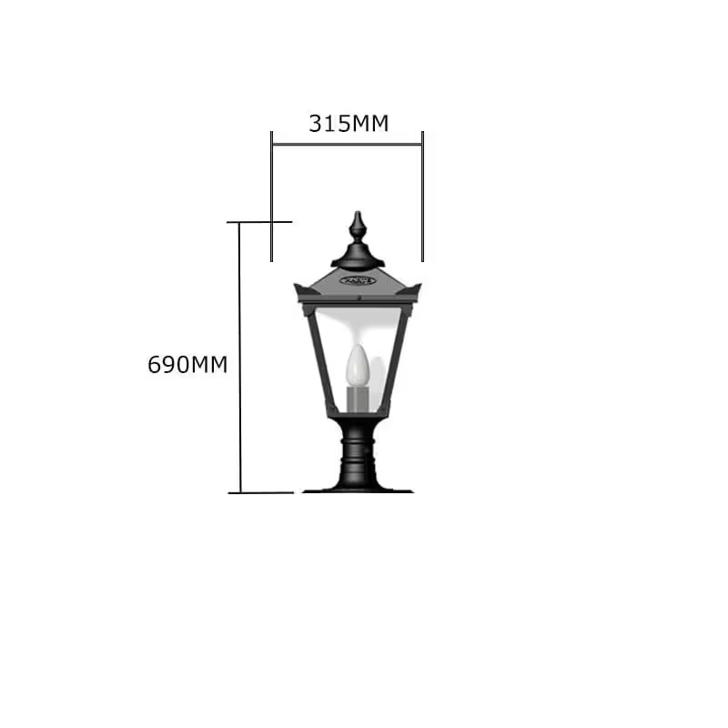 Victorian Traditional Cast Iron Pier Light For Flat Pier Caps