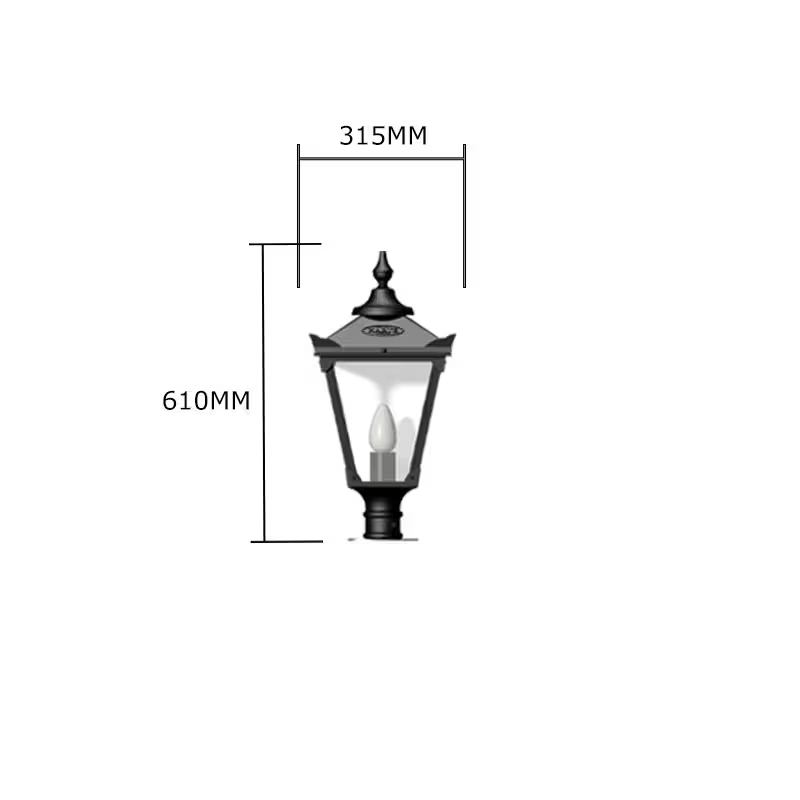 Victorian Traditional Cast Iron Pier Light For Narrow Pier Caps 0.6M