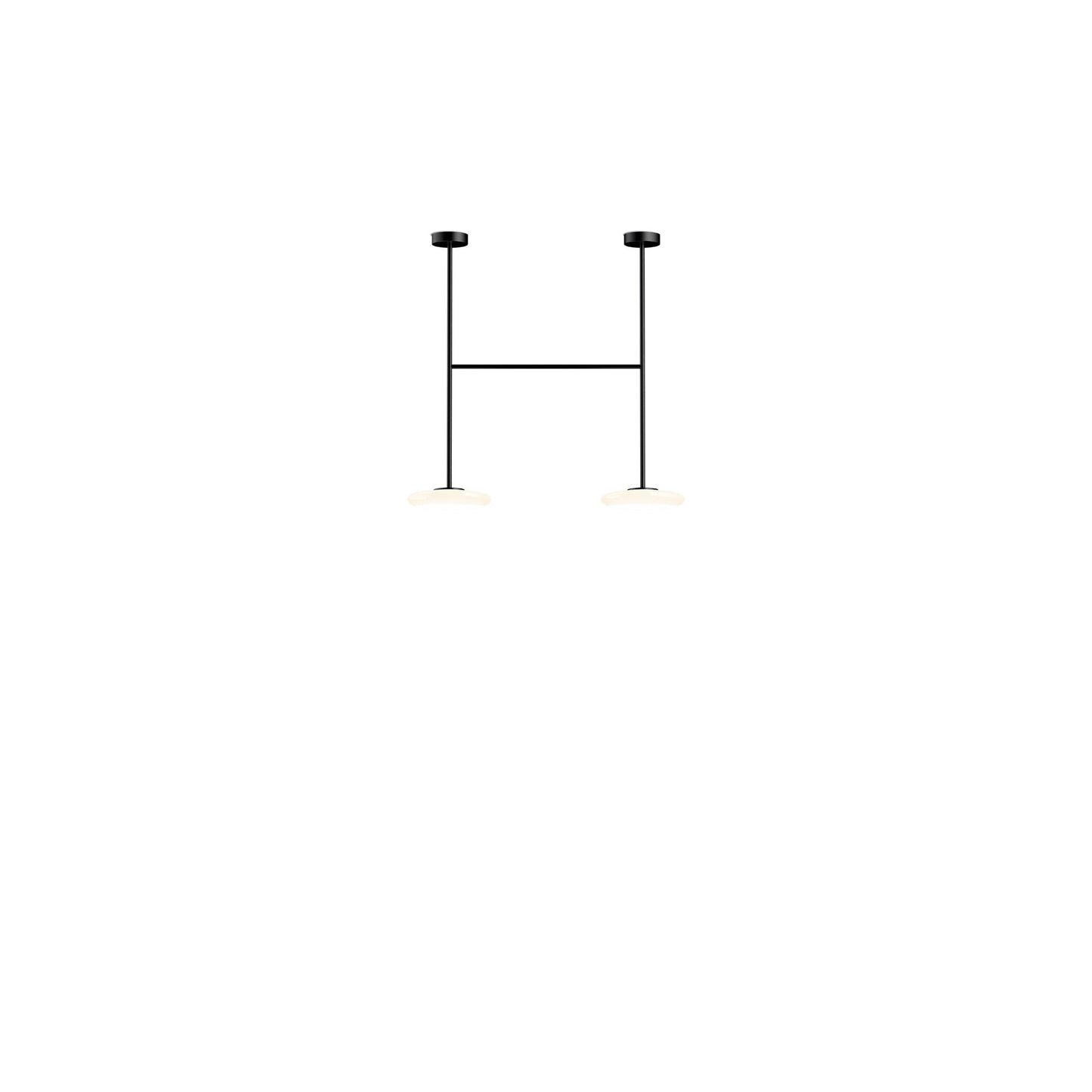Ihana 100 2-Light LED Pendant in Black with Opal Glass