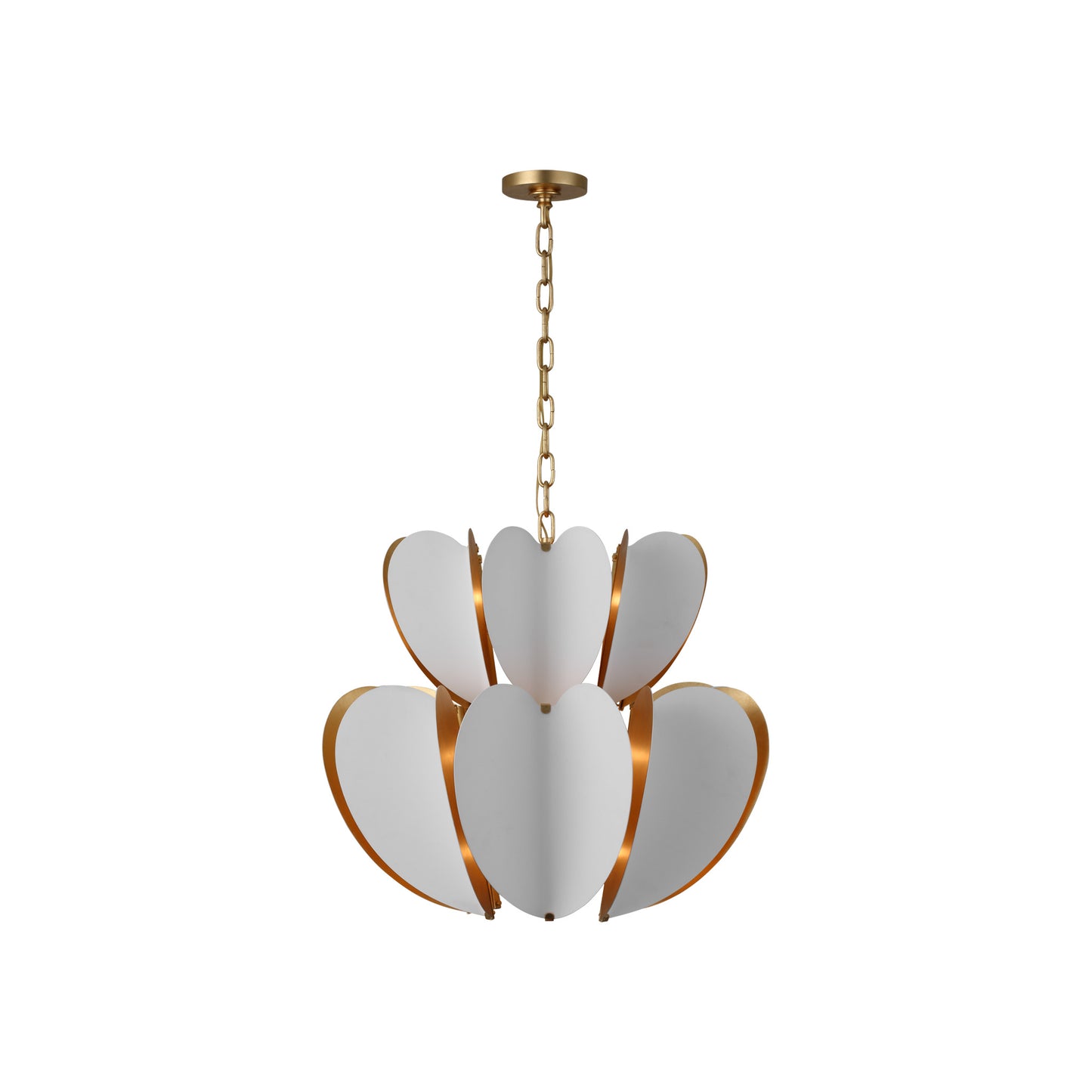 Danes Two Tier Chandelier in Matt White and Gild