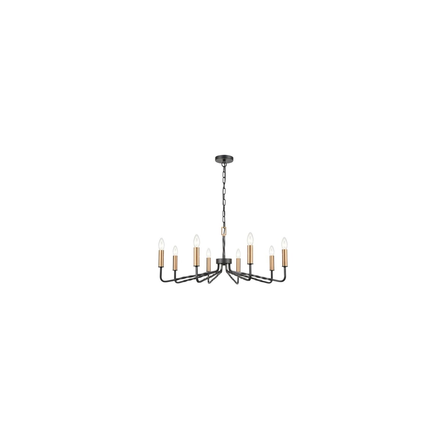 Scene 8-Light Chandelier in Antique Bronze with Brushed Brass Detail
