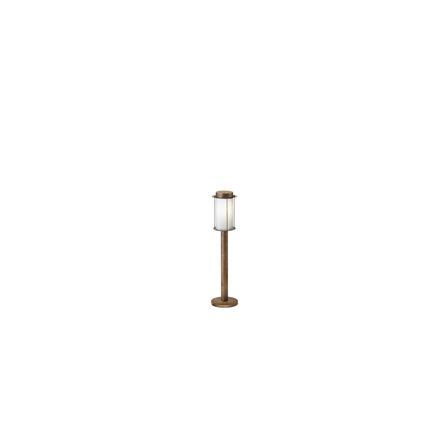 Loggia Outdoor Garden Light in Brass with White Glass