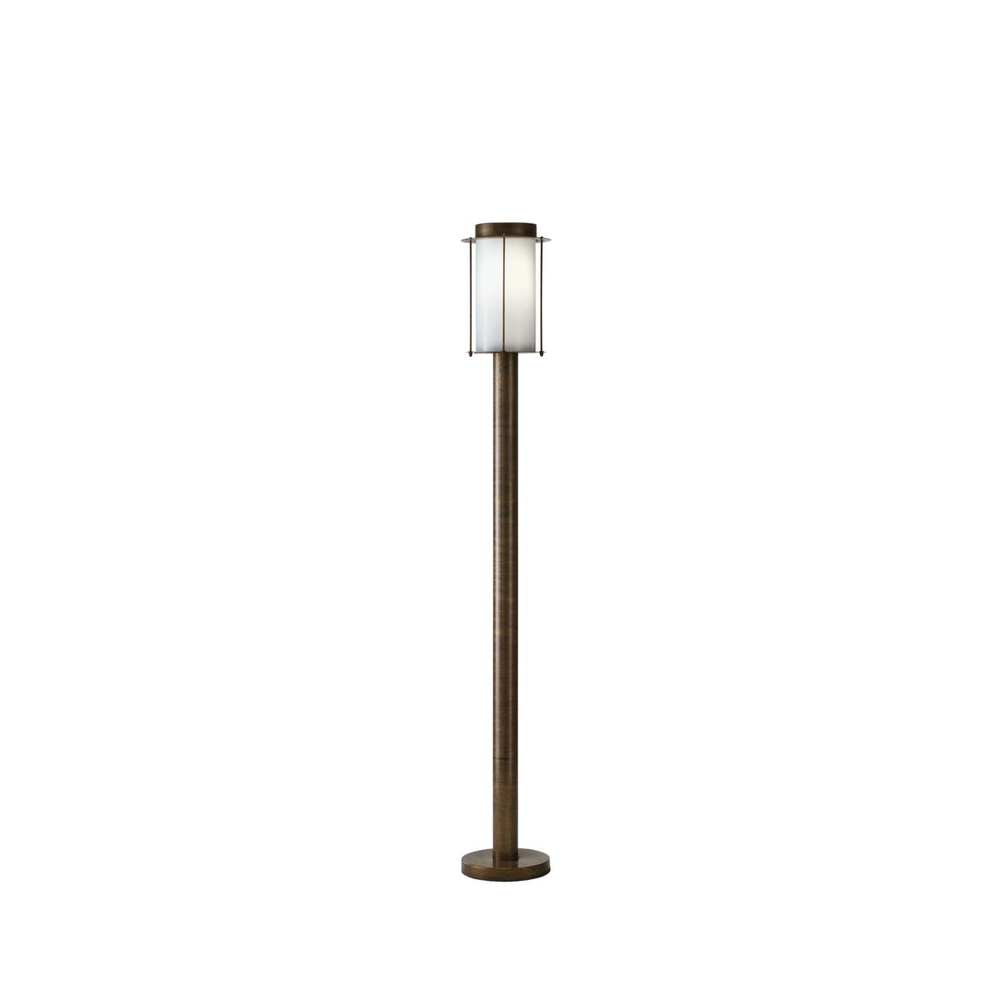 Loggia Outdoor Garden Light in Brass with White Glass