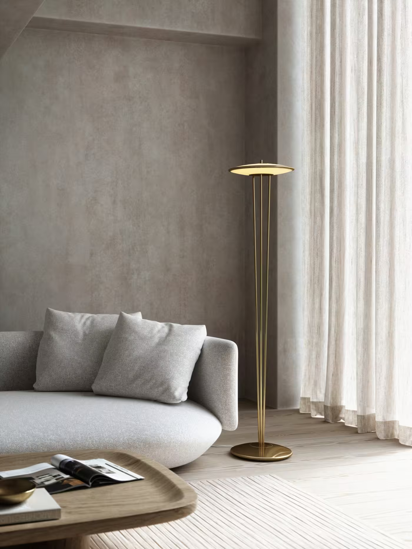 Blanche Floor Lamp in Brass
