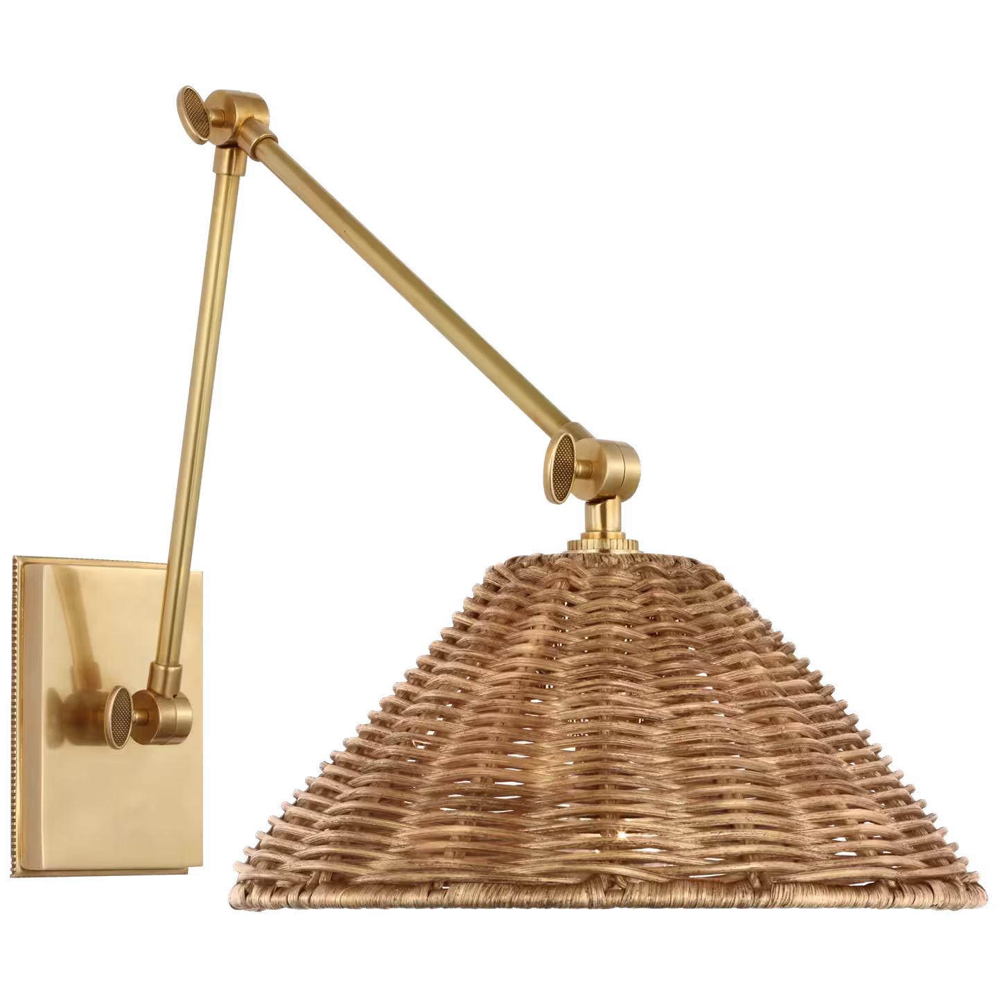 Wimberley Double Library Wall Light in Soft Brass