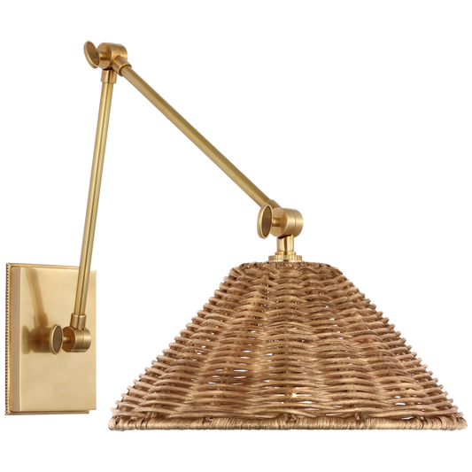 Wimberley Double Library Wall Light in Soft Brass