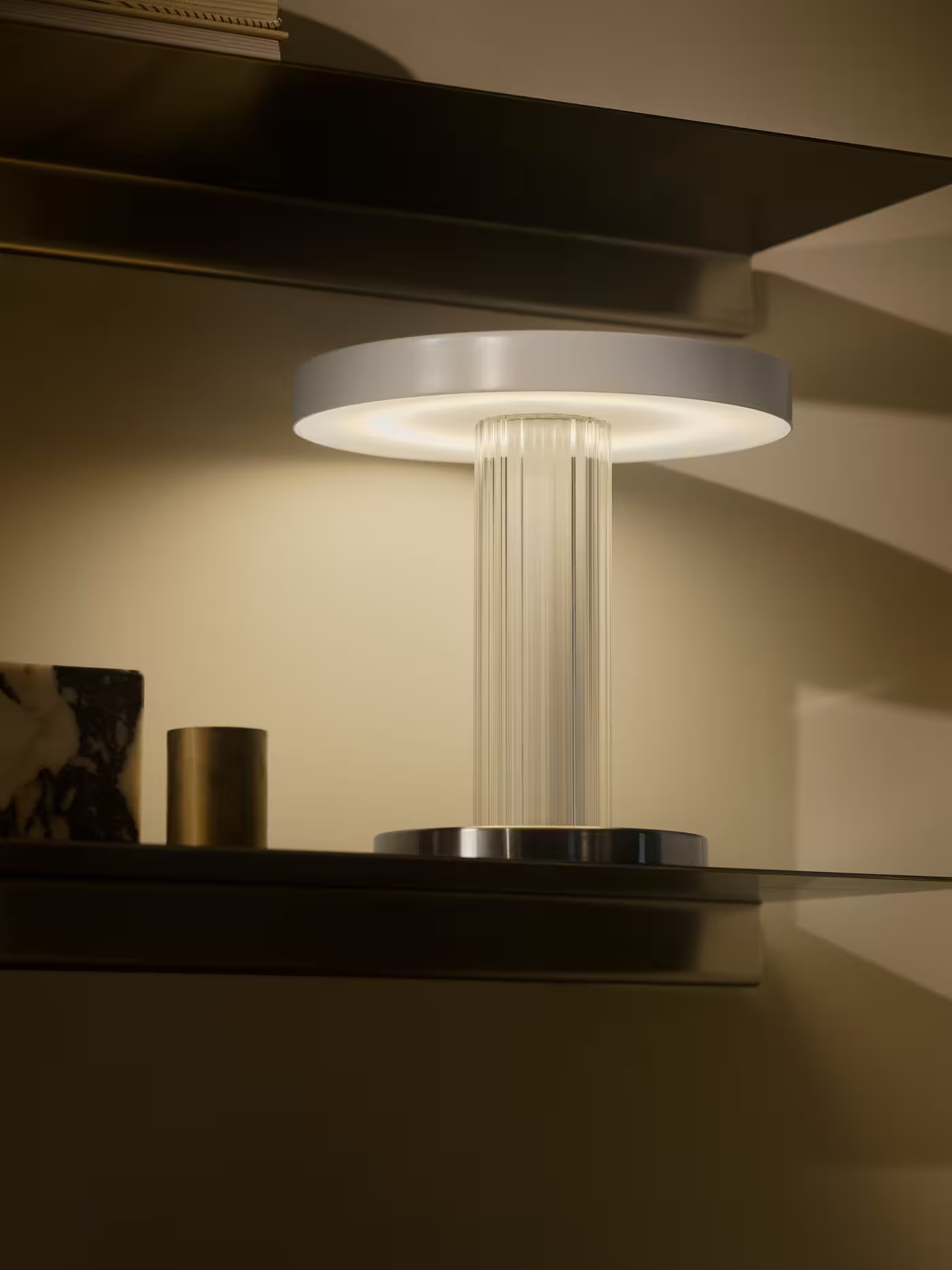Trezzi Portable Table Lamp in White