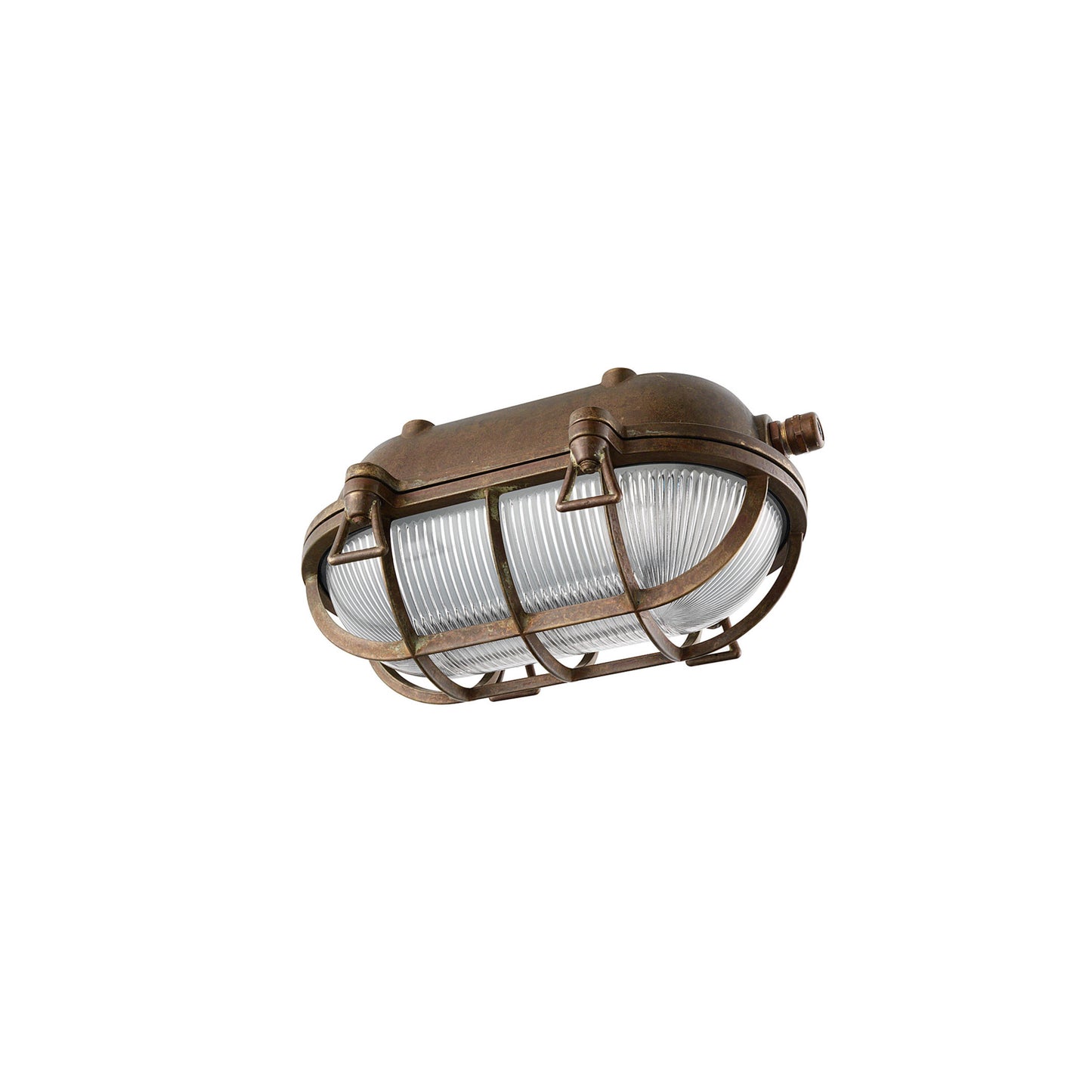 Marina Outdoor Bulkhead Wall Light in Brass