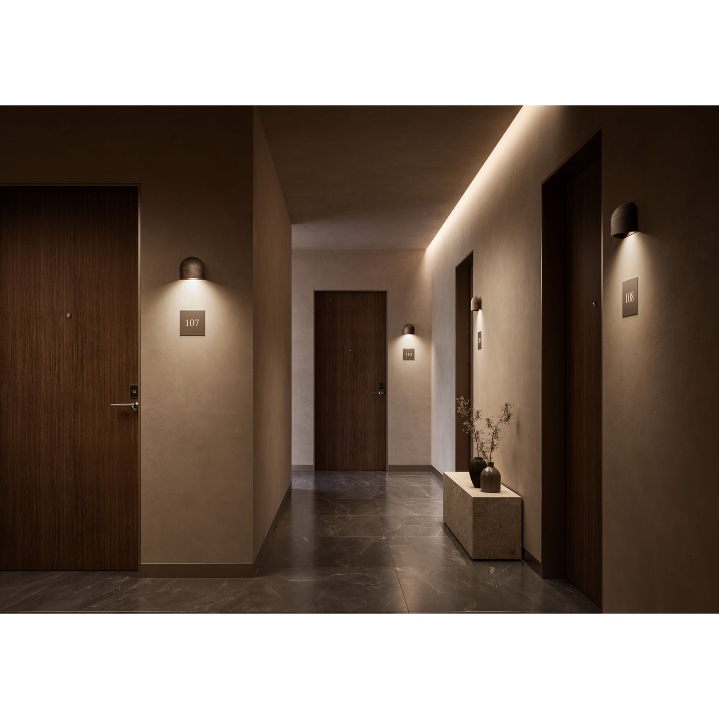 Mask Outdoor Wall Light in Dark Brass