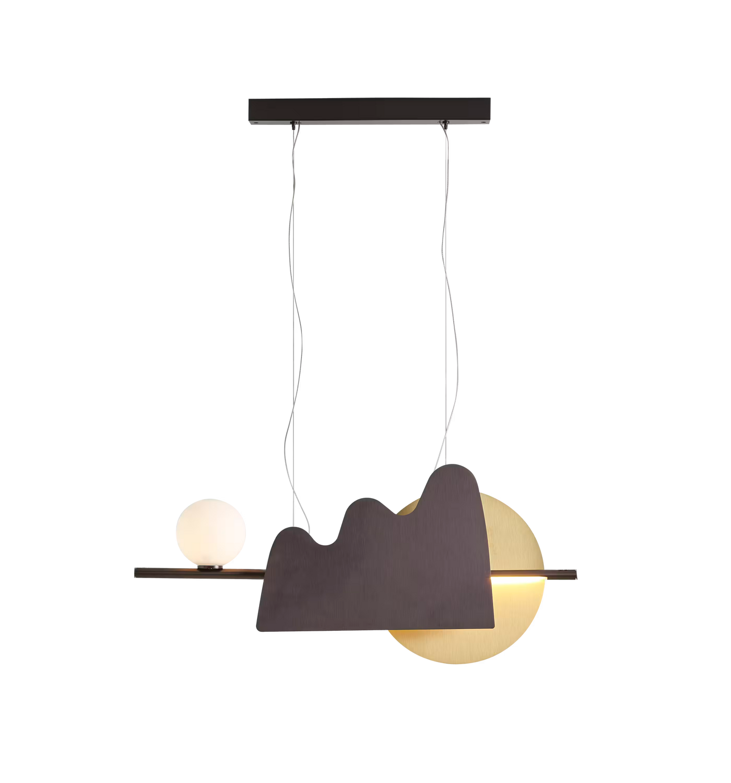 Nacho 750 LED Pendant in Satin Graphite and Satin Brass