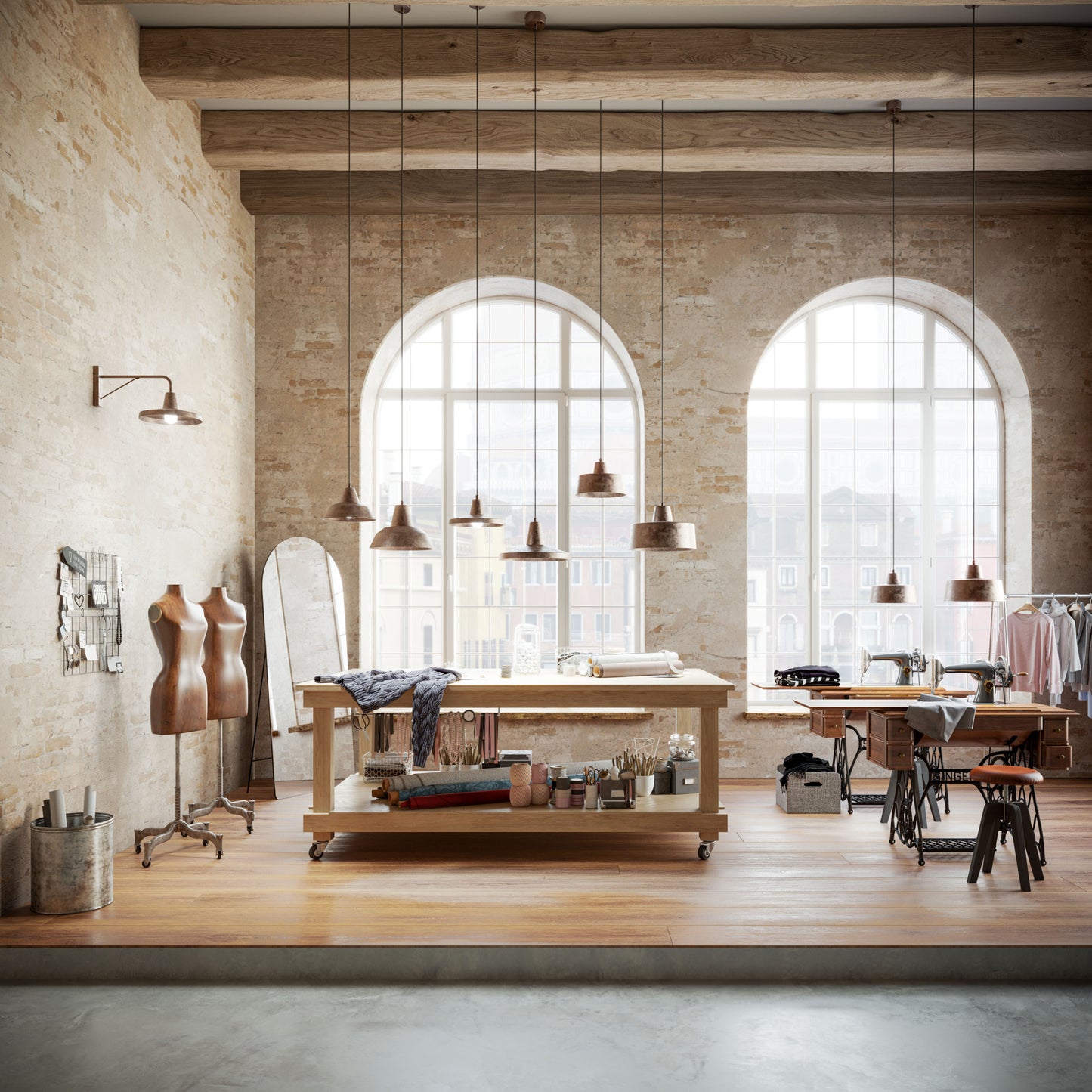 Officina Single Pendant in Antique Iron