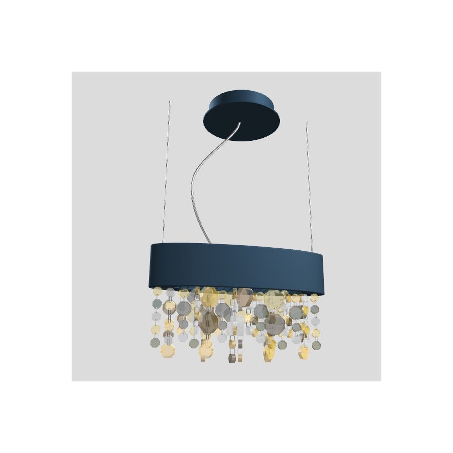 Ola S1 OV 30 Oval E14 Pendant with Colored Glass