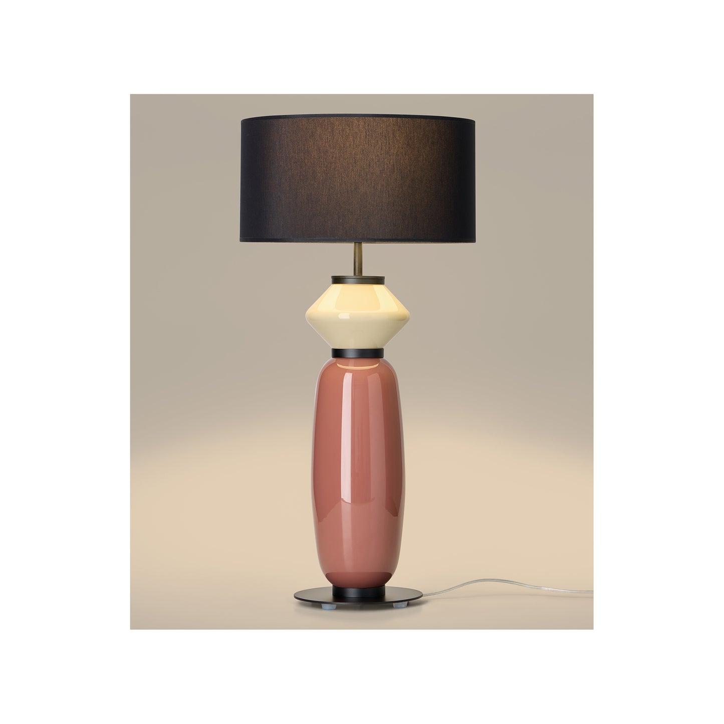 Papi Table Lamp in Matt Black with Terracota Base