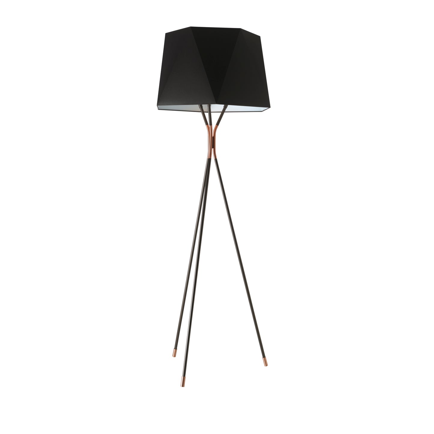 Solitaire Floor Lamp with Black Shade