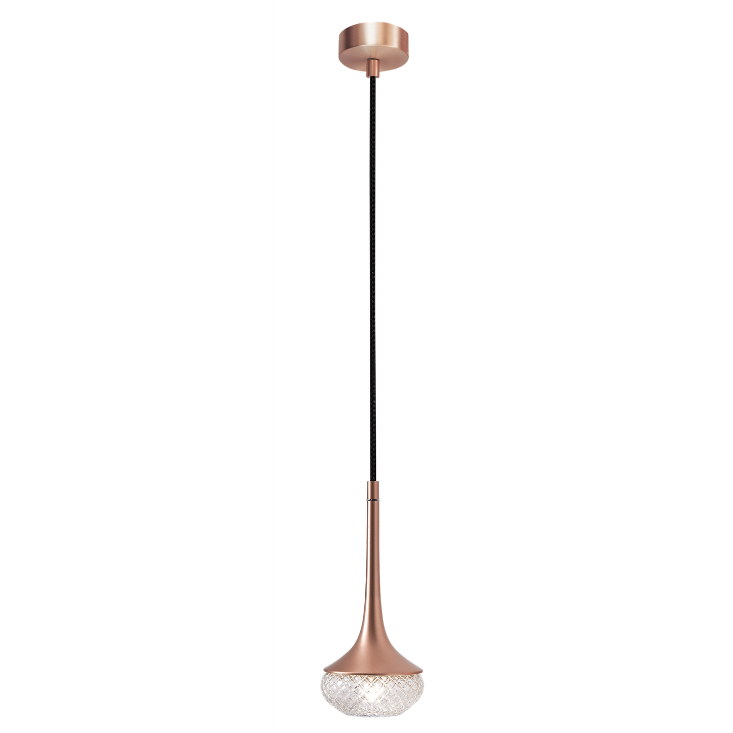 Flea LED Pendant with Pressed Clear Glass