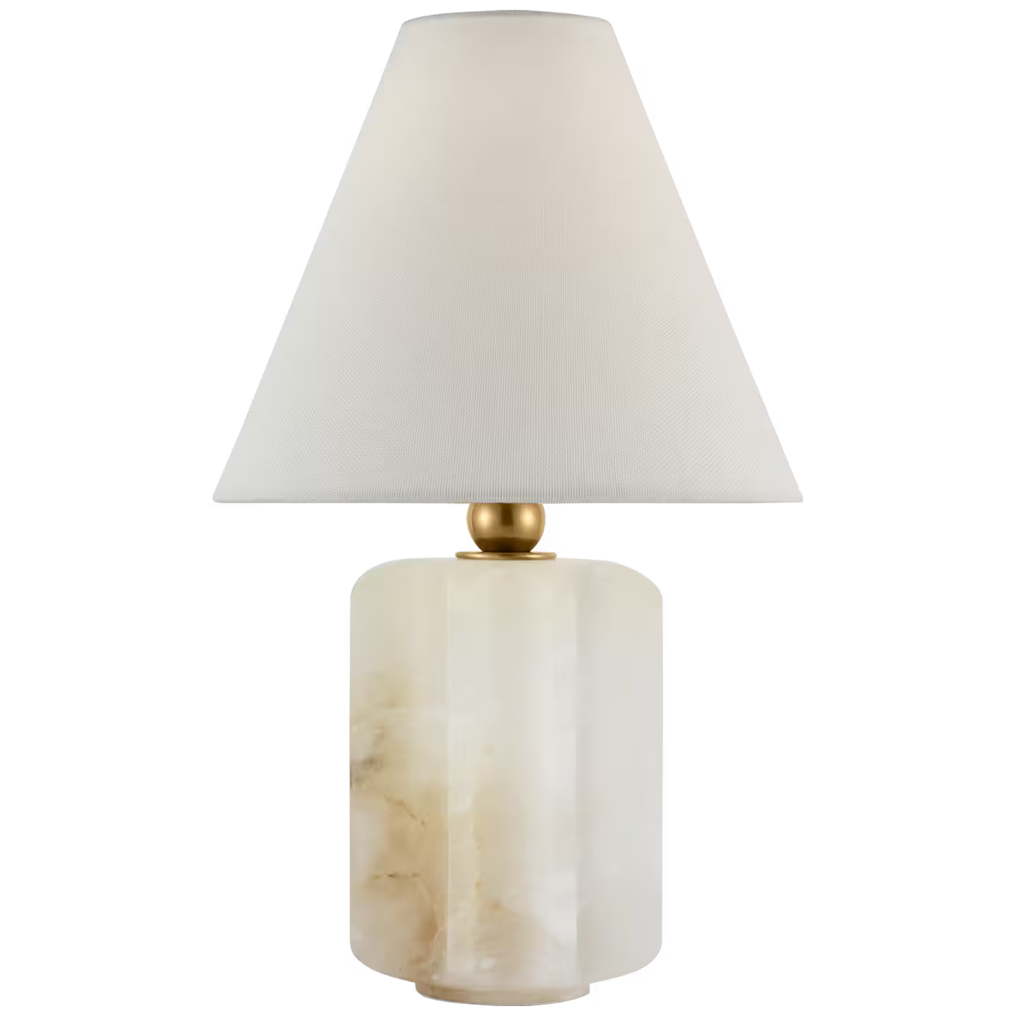 Iota Small Table Lamp in Alabaster and Hand-Rubbed Antique Brass