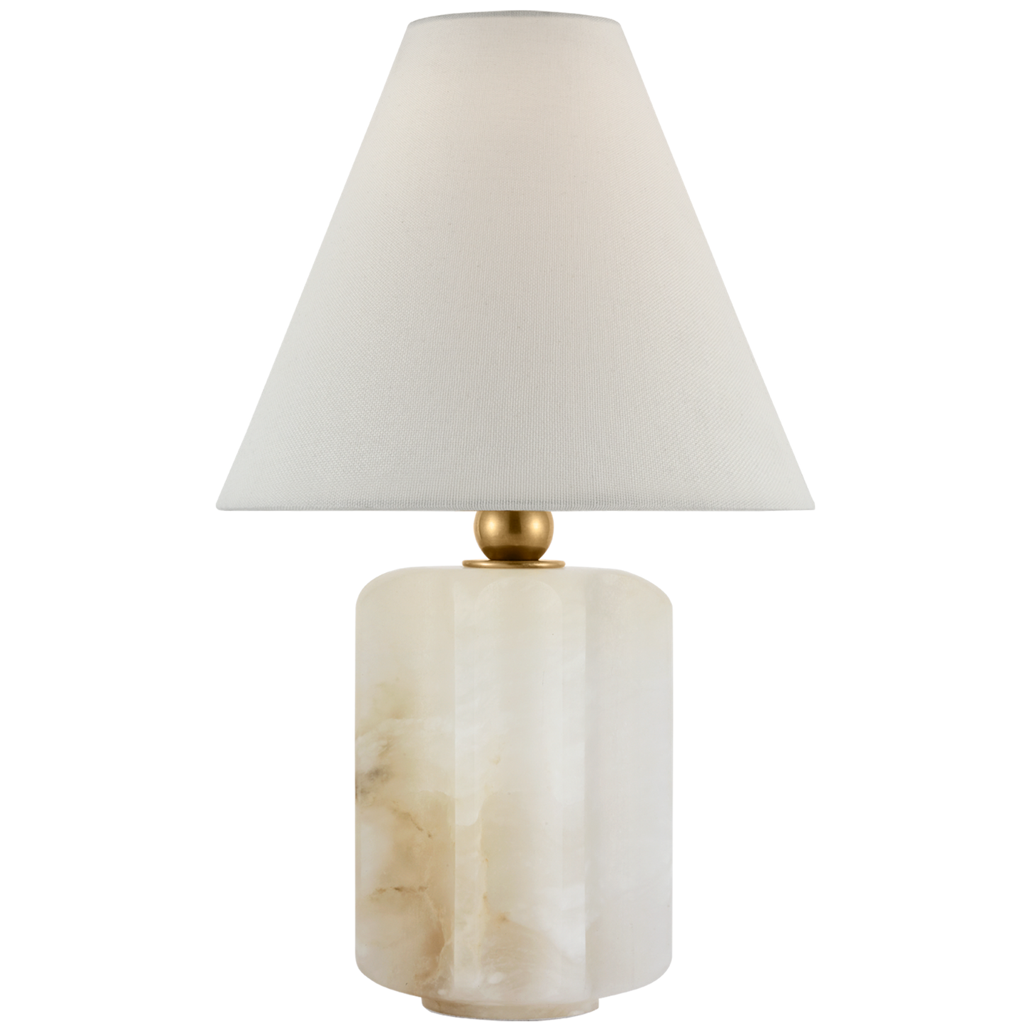 Iota Small Table Lamp in Alabaster and Hand-Rubbed Antique Brass