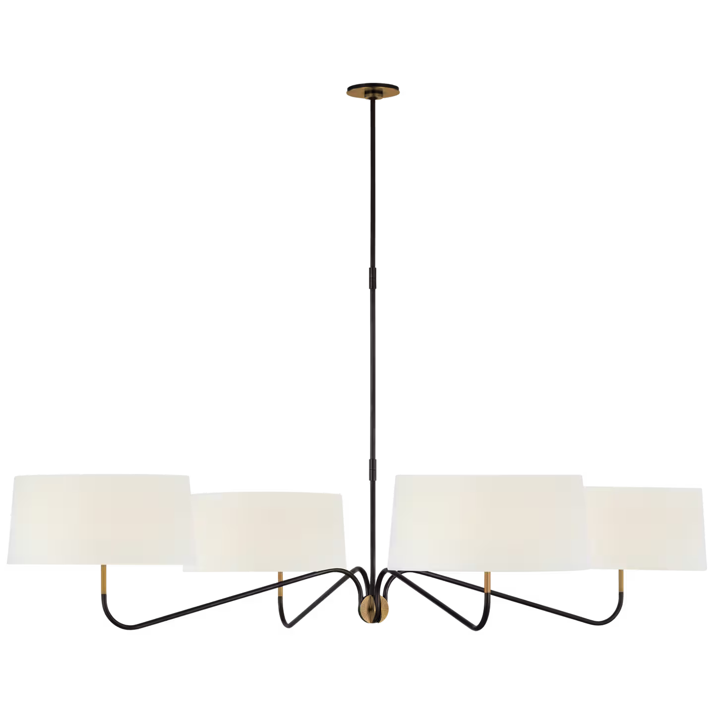 Canto Grande Four Arm Chandelier in Bronze and Brass