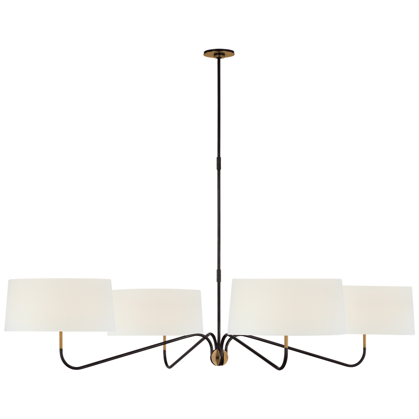 Canto Grande Four Arm Chandelier in Bronze and Brass