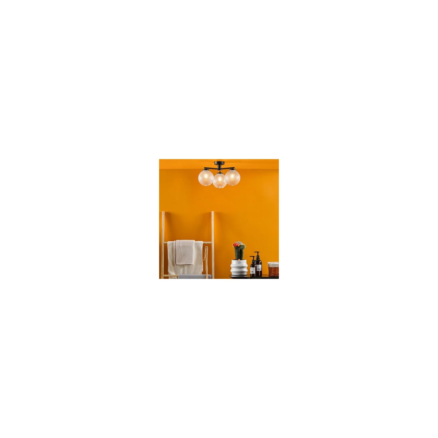 Wayne 3-Light Bathroom Semi Flush