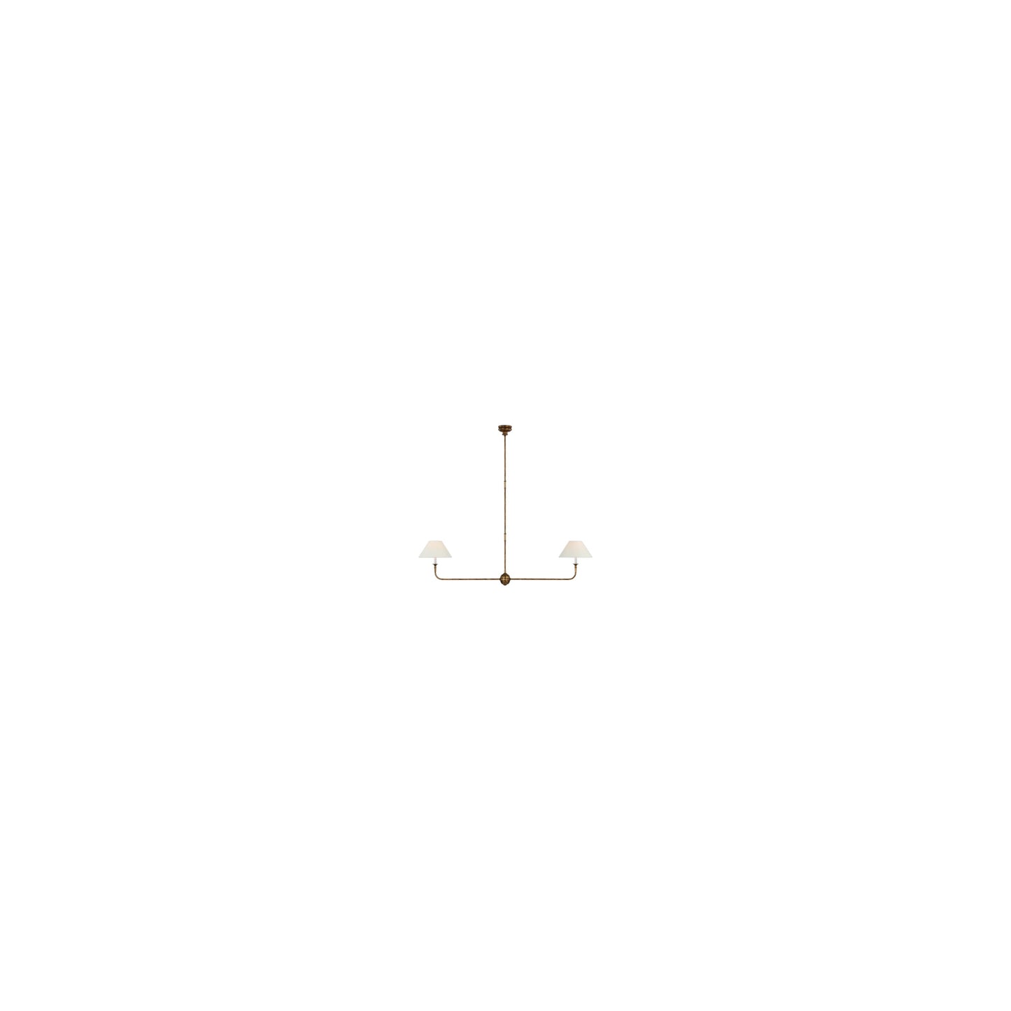 Piaf Large Two Light Linear Pendant with Linen Shades