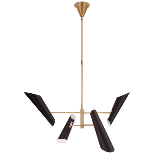 Franca Pivoting Chandelier in Hand-Rubbed Antique Brass