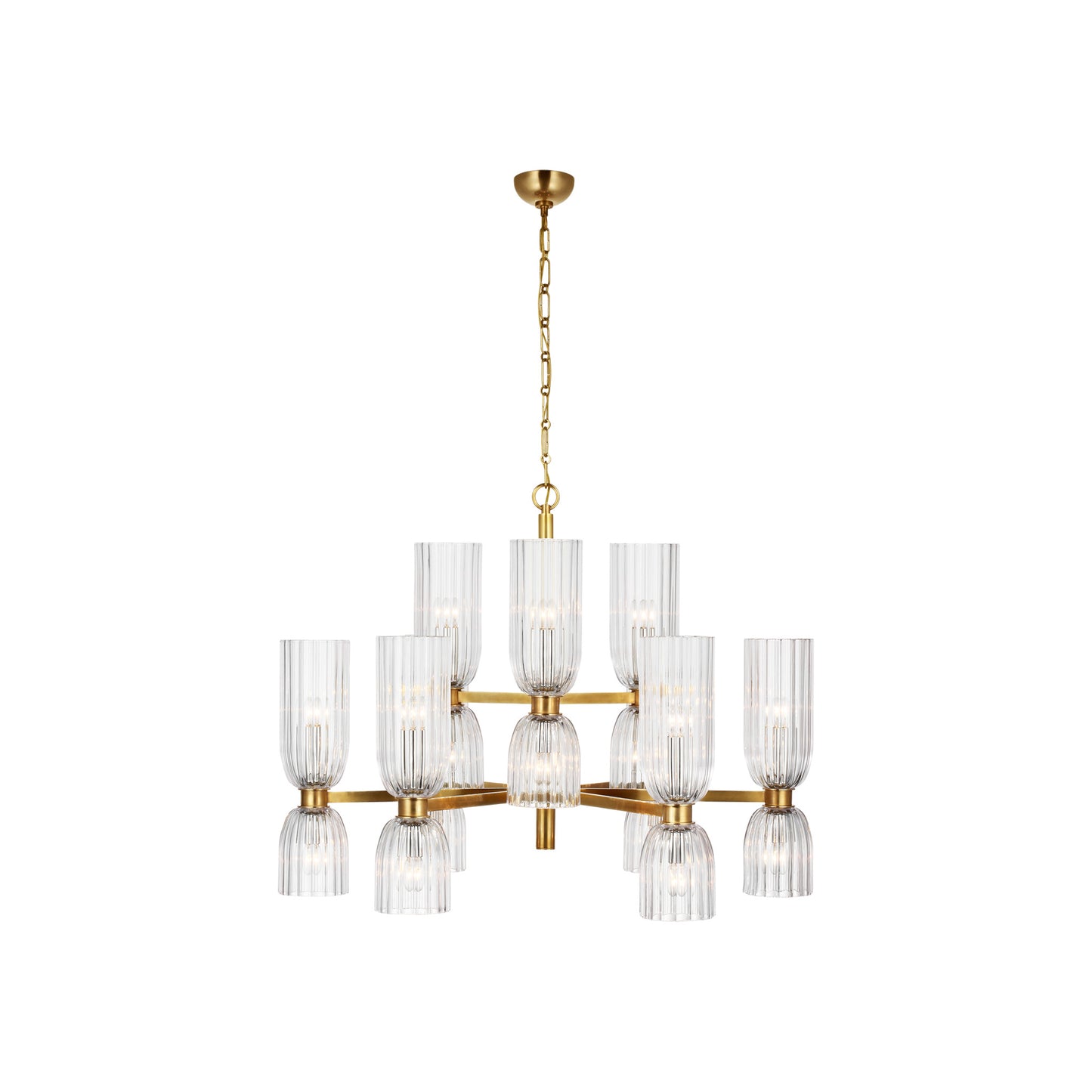 Asalea Medium Two-Tier Chandelier with Clear Glass