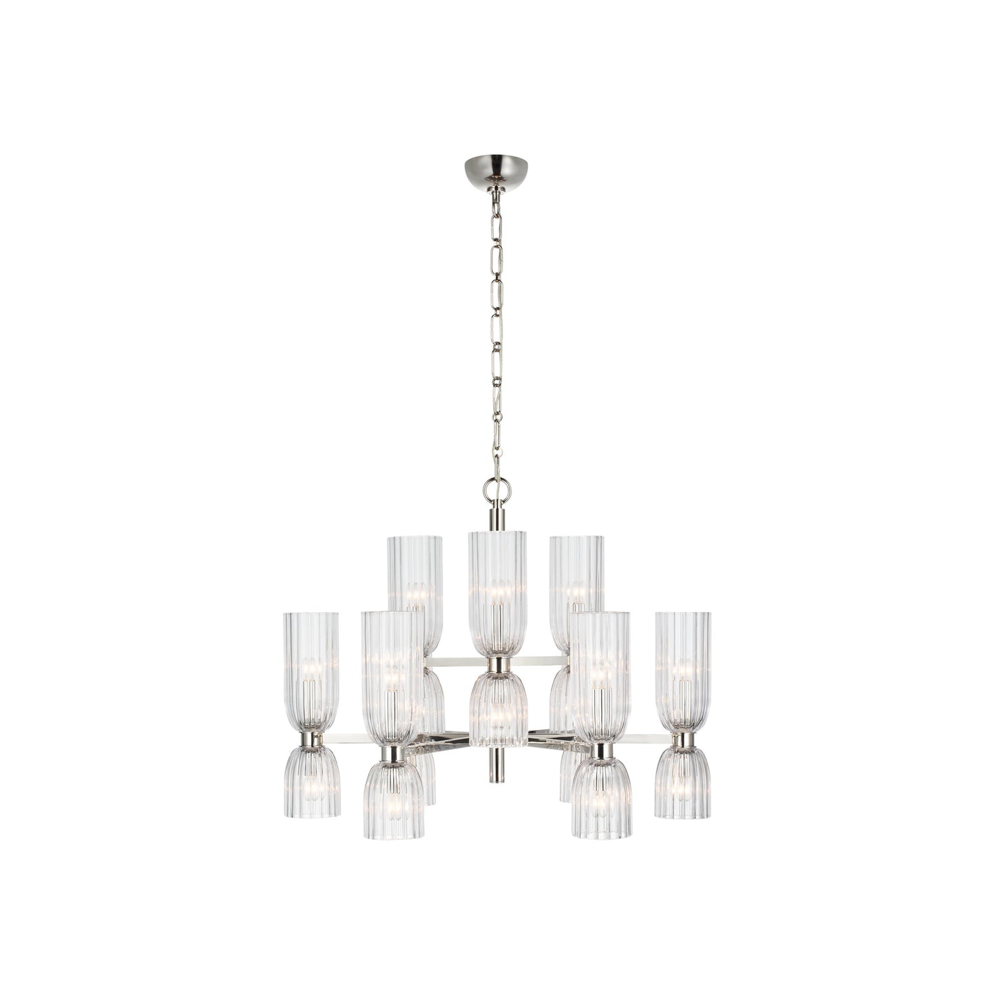 Asalea Medium Two-Tier Chandelier with Clear Glass