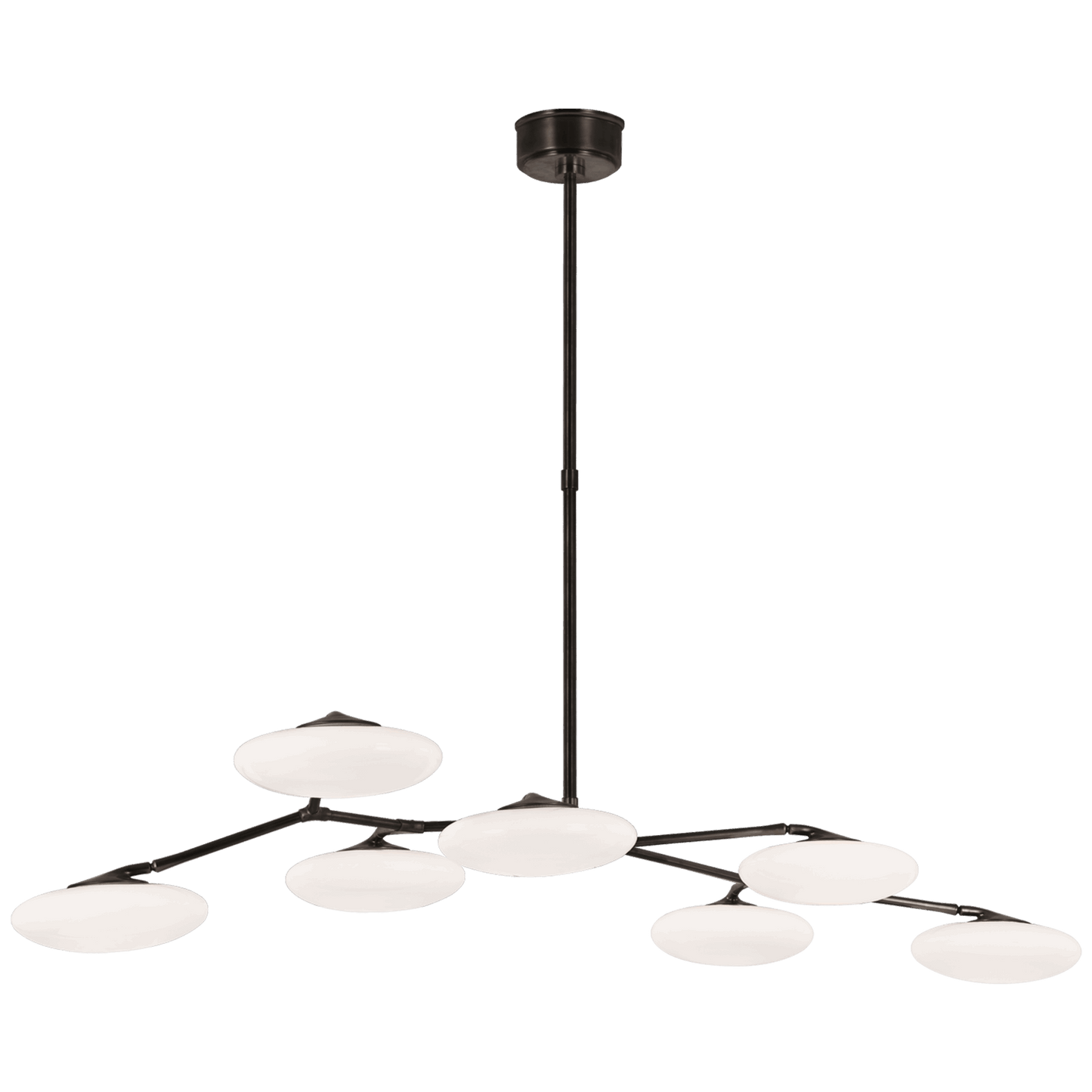 Brindille XL Articulating Linear Pendant with White Glass