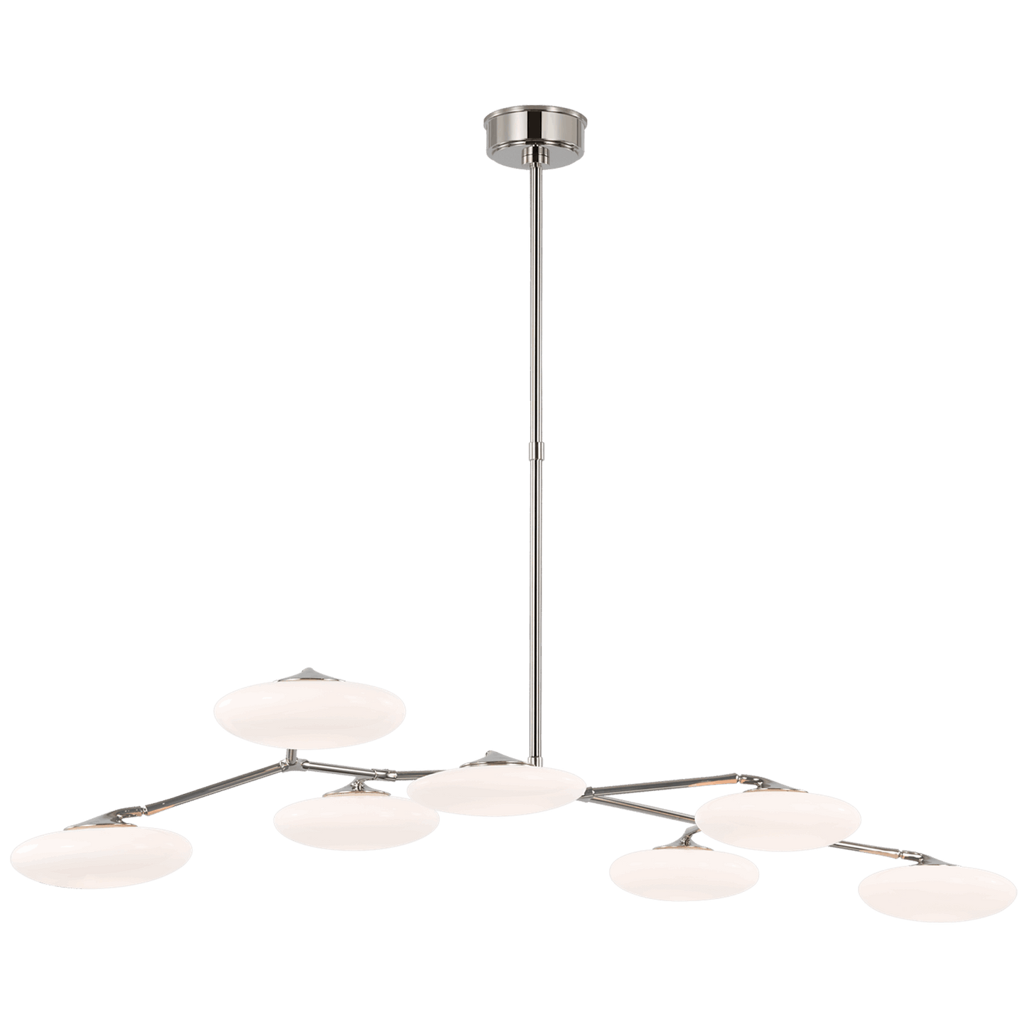 Brindille XL Articulating Linear Pendant with White Glass