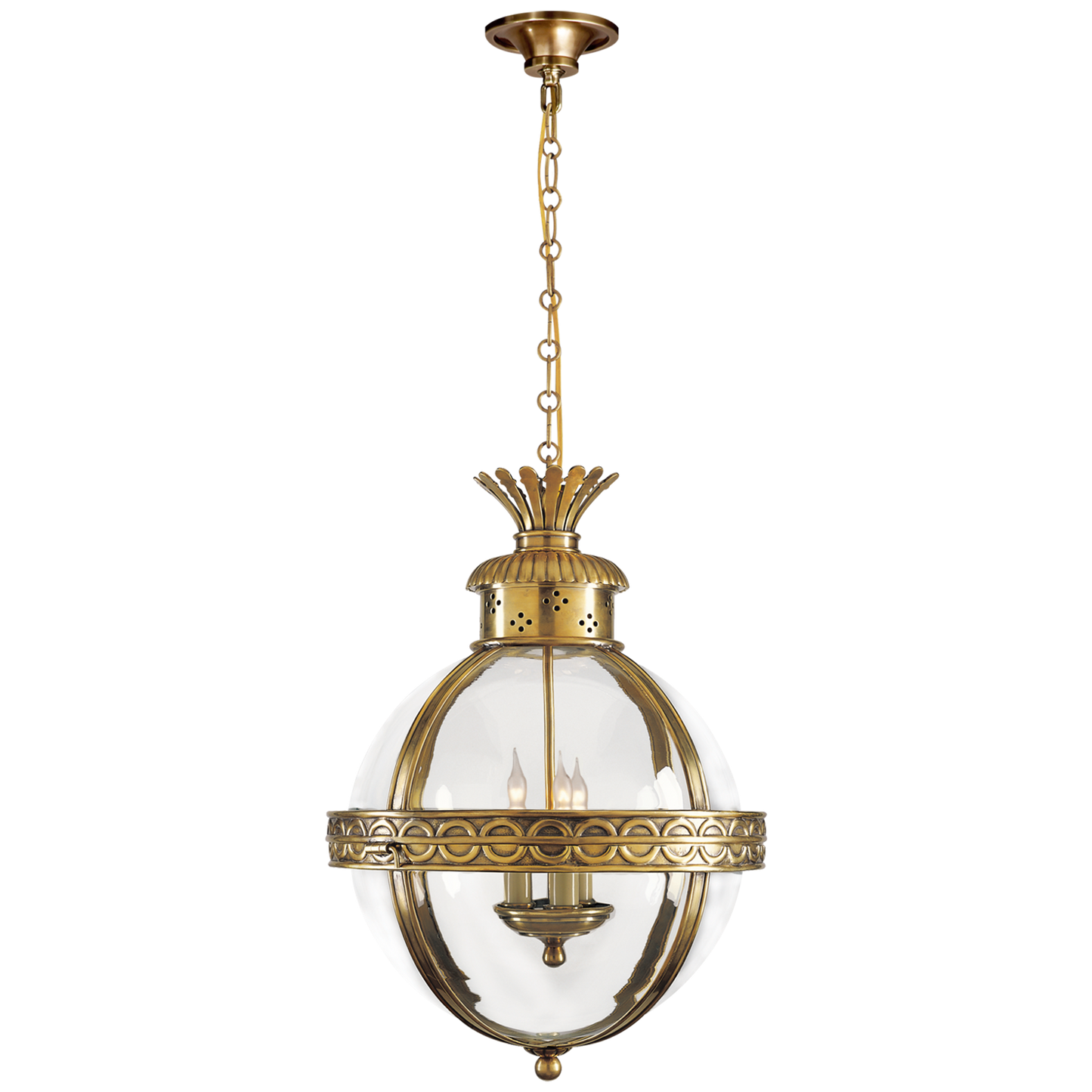 Crown Top Banded Globe Lantern
